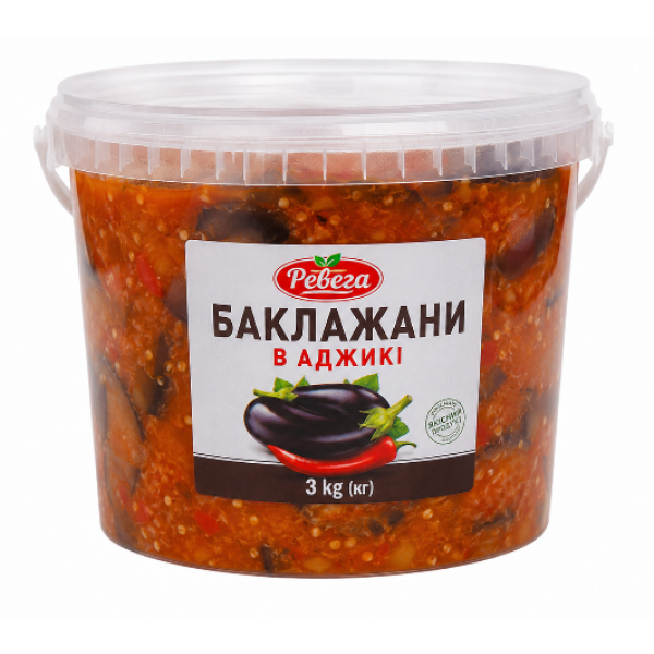 Баклажани в аджиці Ревега 3кг Баклажани в аджиці Ревега 3кг